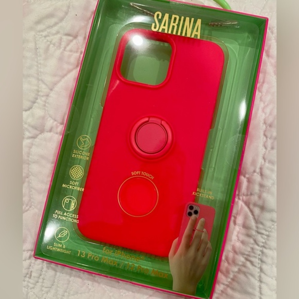 SARINA silicone iPhone protective case w/built in kick stand/ ring for ease🩷NWT